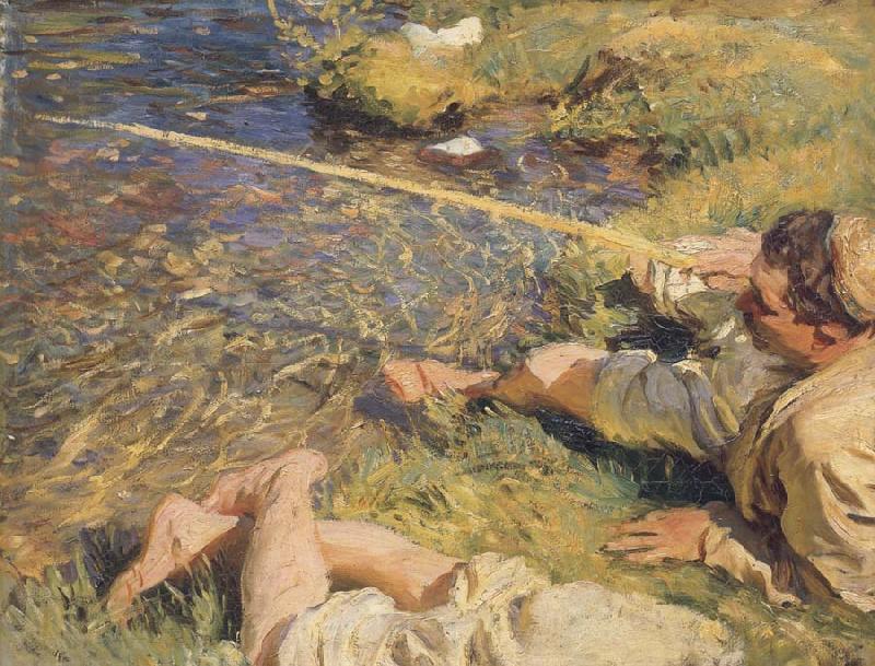 John Singer Sargent A Man Fishing France oil painting art
